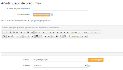 Anadir juego de preguntas
