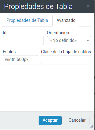 Avanzado tabla responsive