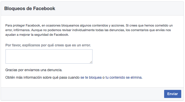 Bloqueos de Facebook