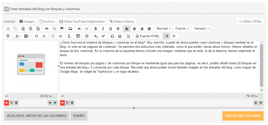 Bloques y columnas blog