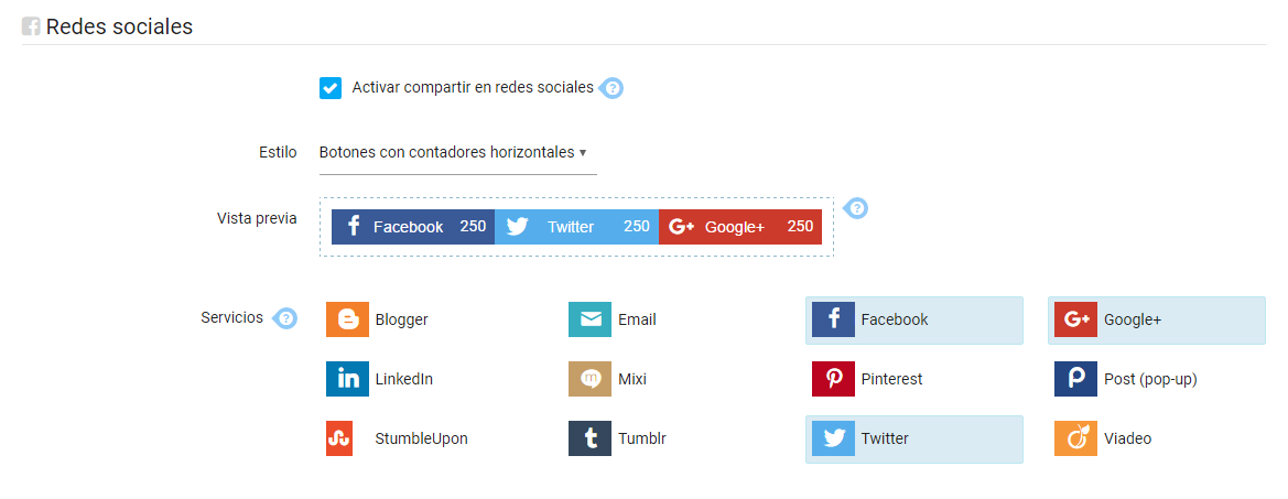 Botones compartir redes sociales emiweb