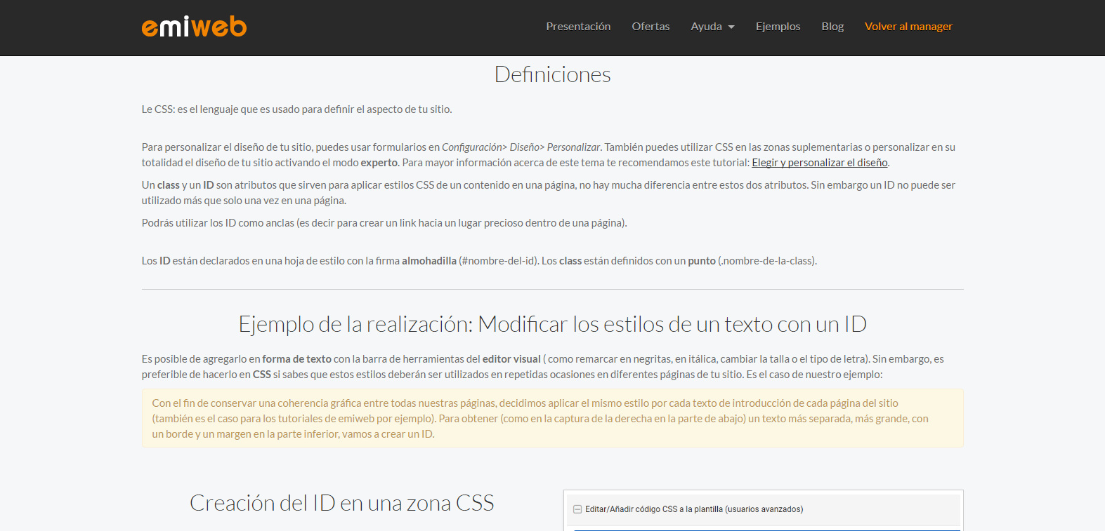 Css emiweb ejemplo