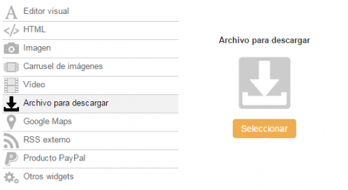 Descargar archivo widget