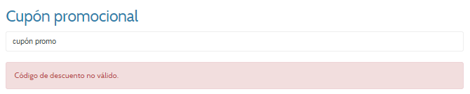 Error cupon promocional