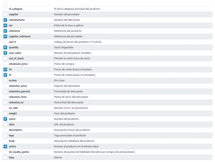 Exportar formato csv emiweb