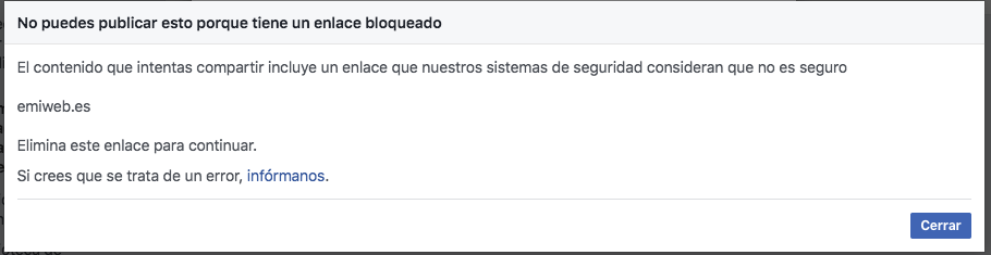 Contenido  compartido bloqueado