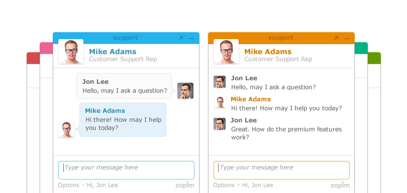 Live chat widget impression