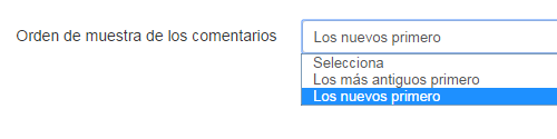 Orden comentarios