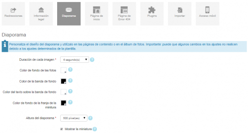 Personalizar diaporama
