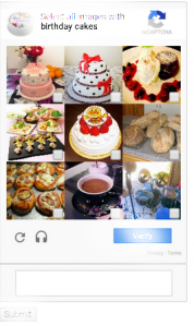 Recaptcha cakes