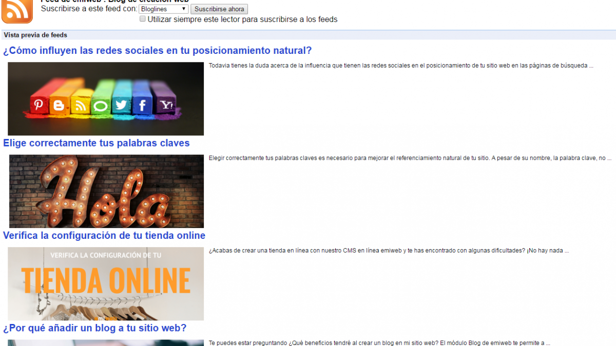 Rss flujo emiweb