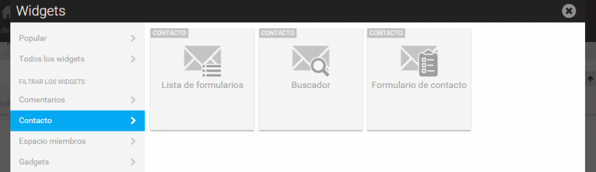 Widget contacto