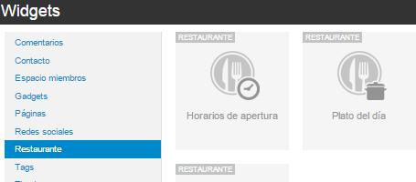 Widgets restaurante