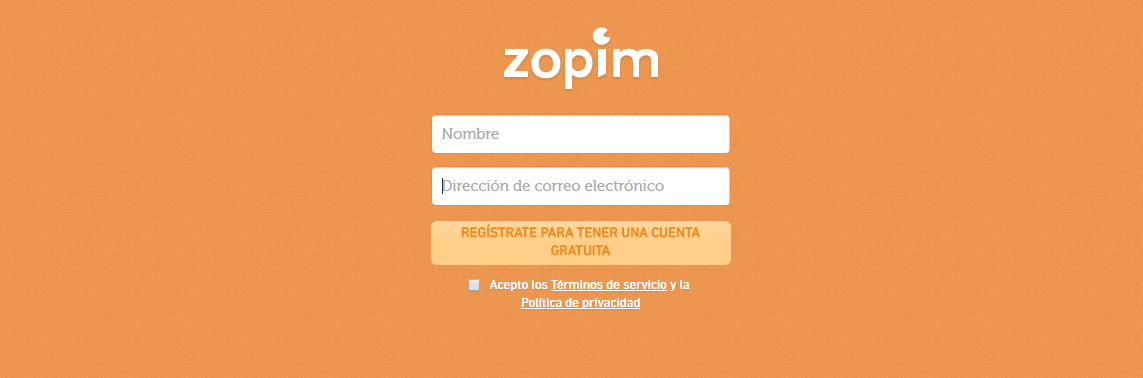 Zopim registrarse